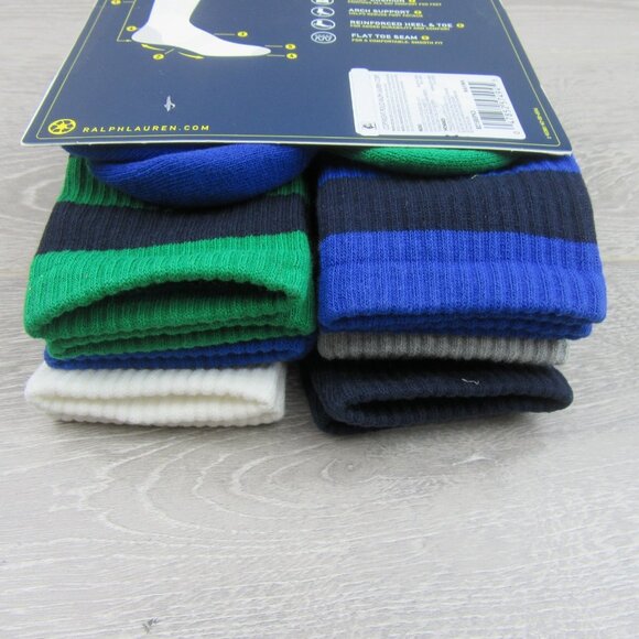 Polo Ralph Lauren Athletic Club Bear Crew Socks Multi 6 Pack Mens Size 6-13 NEW - Picture 12 of 15